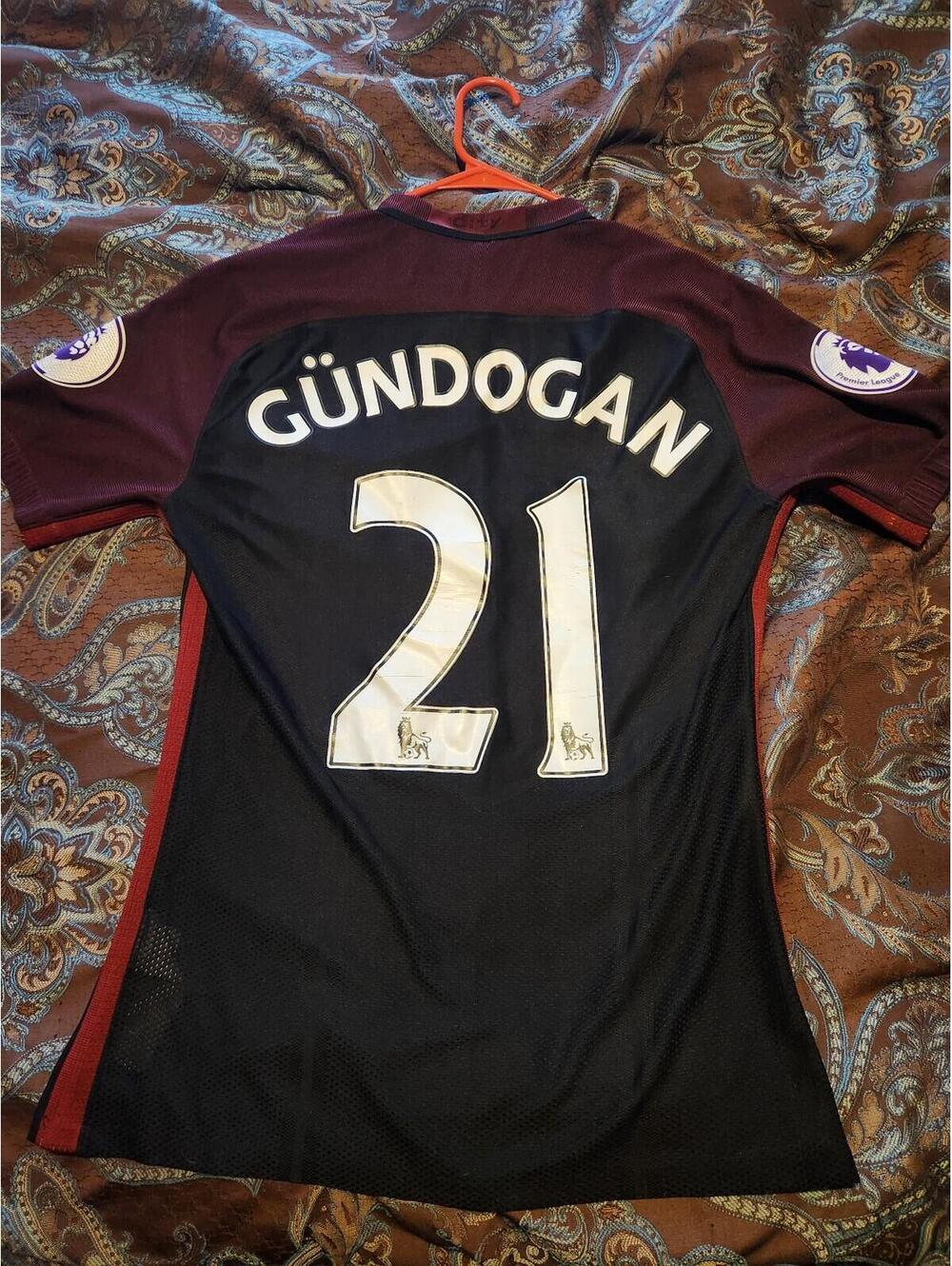 Manchester City 2016/2017 Gundogan Player Version Away Soccer Jersey Size L